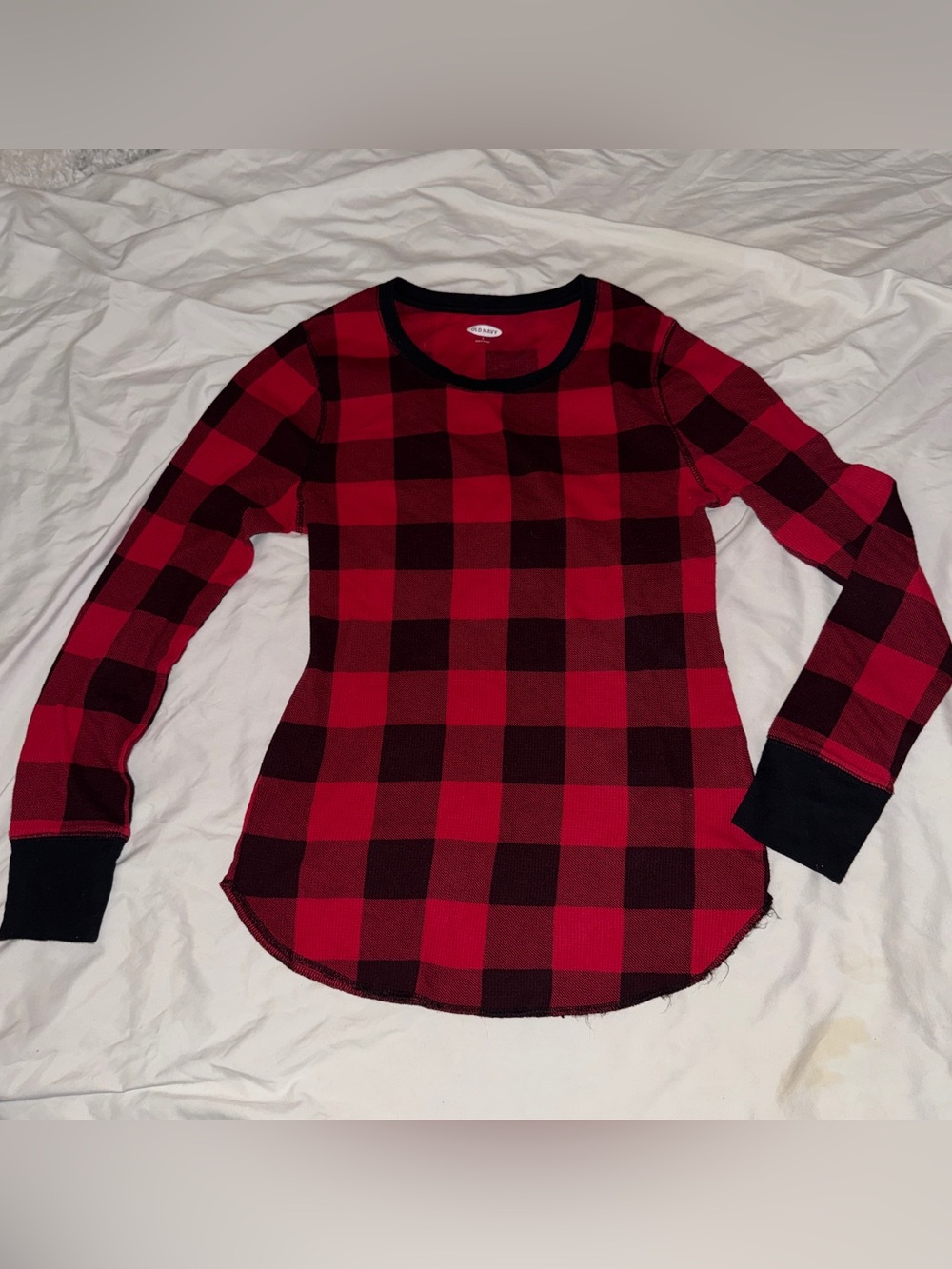 Classic Red Buffalo Plaid Long-Sleeve Women's Pajama Shirt